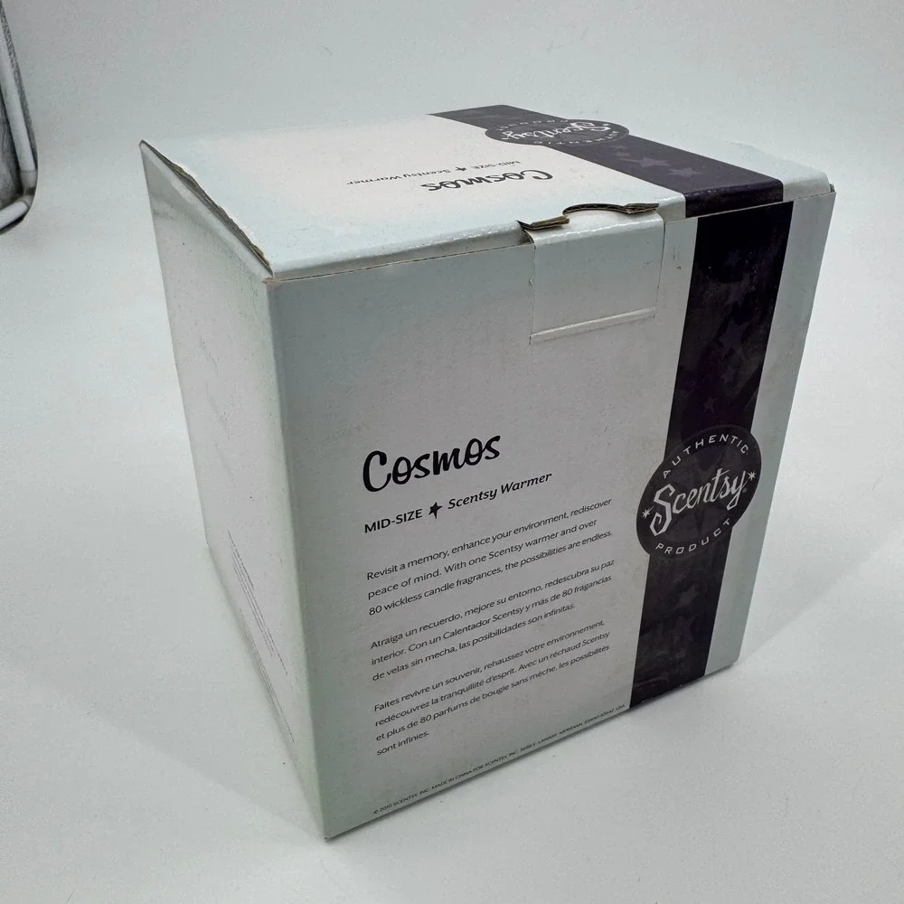 Scentsy Cosmos Wax Warmer Mid-Size Purple Embossed Ceramic Floral Electric